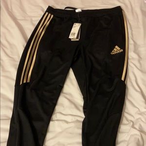 MENS Adidas track pants (black/gold) —NEW